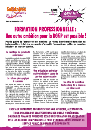 Formation Professionnelle :  une autre ambition pour la DGFiP est possible !
