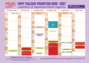 Calendrier inspecteur élève foncier Calendrier inspecteur élève foncier