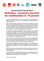 Communiqué intersyndical du 10/02/2023 - Retraites : première journée de mobilisation le 19 janvier