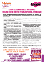 Tract : L’action sociale ministérielle : indispensable ! Solidaires Finances Publiques et Solidaires Finances : indissociables !