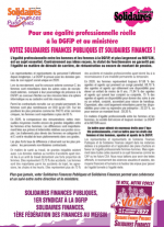 Pour une égalité professionnelle réelle à la DGFiP et au ministère : VOTEZ SOLIDAIRES FINANCES PUBLIQUES ET SOLIDAIRES FINANCES !