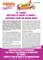 Tract - LE 7 MARS : METTONS LA DGFIP À L’ARRÊT ! AGISSONS POUR UN MARDI NOIR !