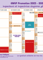 Calendrier ENFiP Inspecteurs et Inspectrices stagiaires généralistes 2025 - 2026 