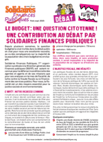 Le Budget : une question citoyenne ! Une contribution au débat par Solidaires Finances Publiques