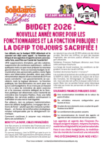 Budget 2026 : Nouvelle année noire pour les fonctionnaires et la fonction publique ! La DGFiP toujours sacrifiée !