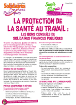 Tract - Protection de la santé au travail : Les bons conseils de Solidaires Finances Publiques