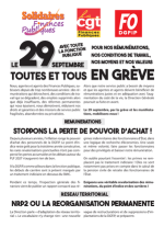 Tract intersyndical DGFiP - Le 29 septembre, avec toute la fonction publique : toutes et tous en grève
