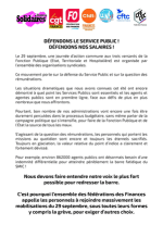 Tract interfédéral 29 septembre 2026 : DÉFENDONS LE SERVICE PUBLIC ! DÉFENDONS NOS SALAIRES !