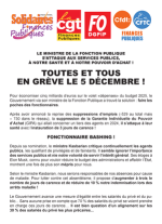 Tract intersyndical : Toutes et tous en grève le 5 décembre !