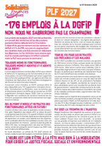 PLF 2027 : -176 emplois à la DGFiP ! Non, nous ne sabrerons pas le champagne !
