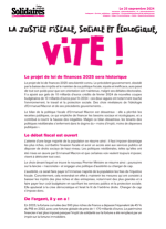 Tract : Budget 2025 - La justice sociale, Fiscale et écologique VITE !