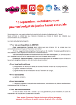 [Tract interfédéral Finances] 18 septembre : mobilisons-nous pour un budget de justice fiscale et sociale