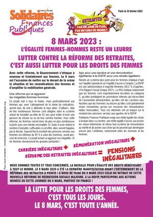 Tract - 8 mars 2023 : l'égalité femmes-hommes reste un leurre !